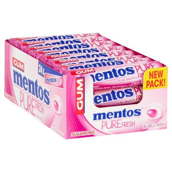 Mentos Sugarfree Pure Fresh, Bubble Fresh, 24 x 15.5 g