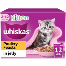 Whiskas + Cat Kitten Poultry Feasts In Jelly  4x85g