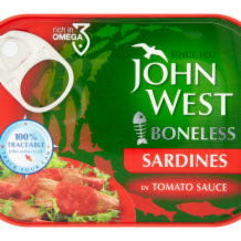 John West Boneless Sardine Fillets In Tomato Sauce  12x95g