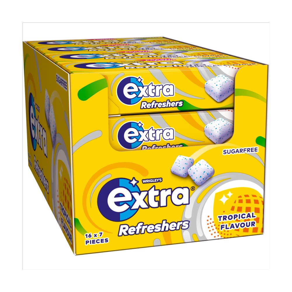 Extra Refreshers Tropical Flavour Sugar Free Chewing Gum Handy 7pcs