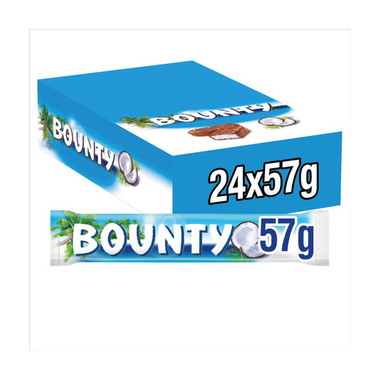 Bounty Coconut & Milk Chocolate Snack Bar Duo 57g Box Of 24