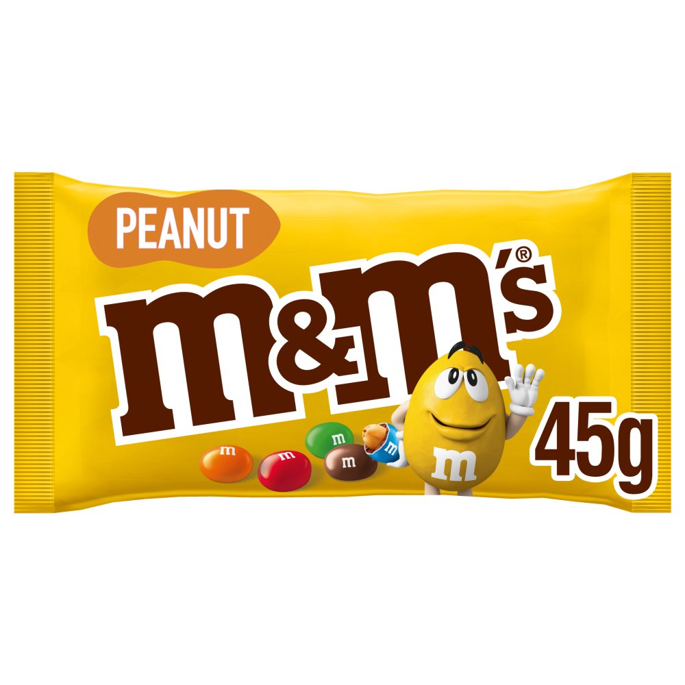 M&M's Crunchy Peanut & Milk Chocolate Bag 45g Box of 24