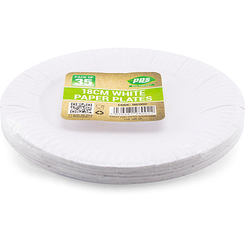 Pps Paper Plates White 18cm   35s × 1