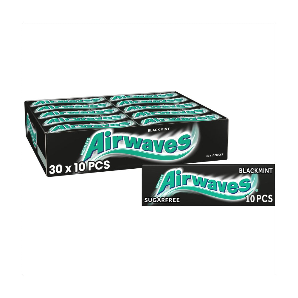 Airwaves Black Mint Sugar Free Chewing Gum 10 Pieces