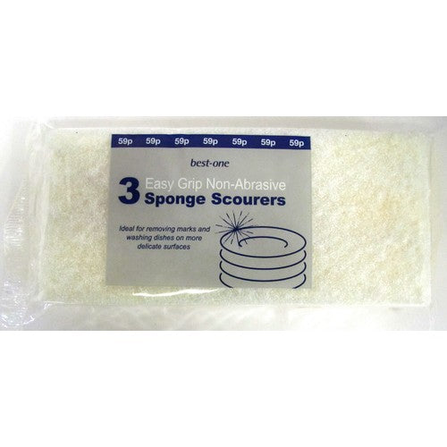 Bestone Hand Grip Sponge Scourers Non Stick   3pk × 10 × 1