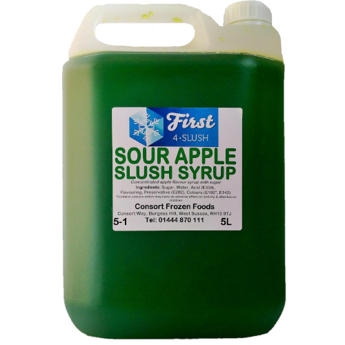 Slush Sour Apple 1x5lt . Packed 2 units to a case.
Unit Weight: 5.79 Kilos.