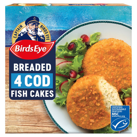 Birds Eye 4 Breaded Cod Fish Cakes 198g   4s × 8