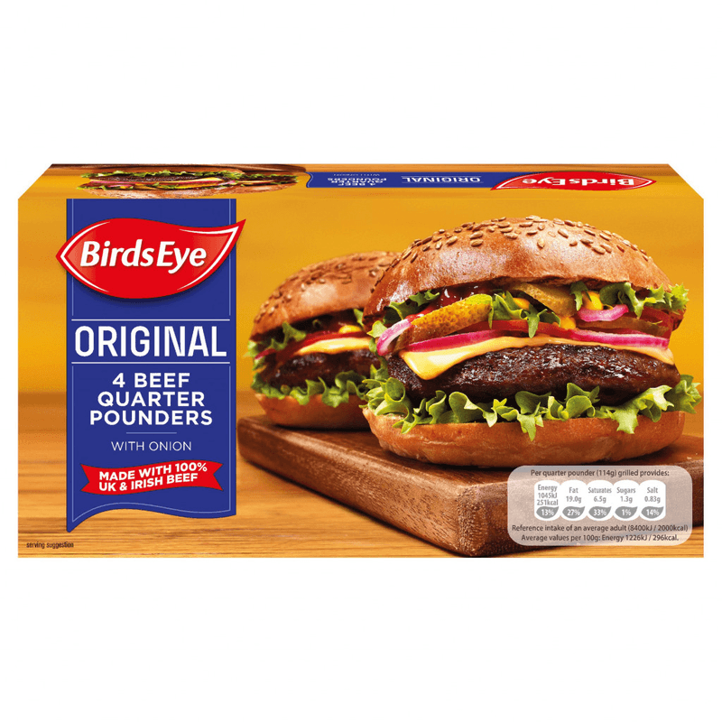 Birds Eye 4 Beef 1/4 Pounder 12x454g