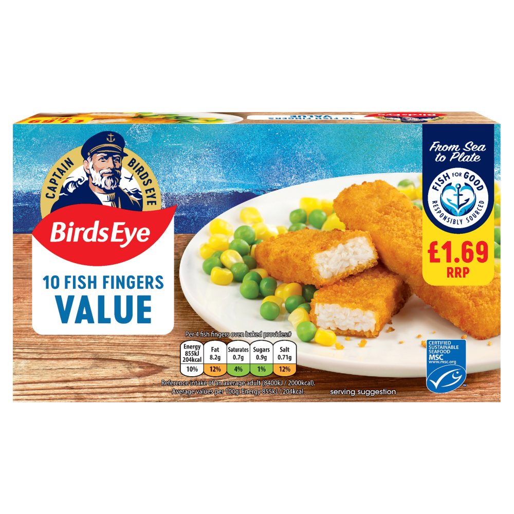 Birds Eye 10 Fish Fingers Value 250g   250g × 1