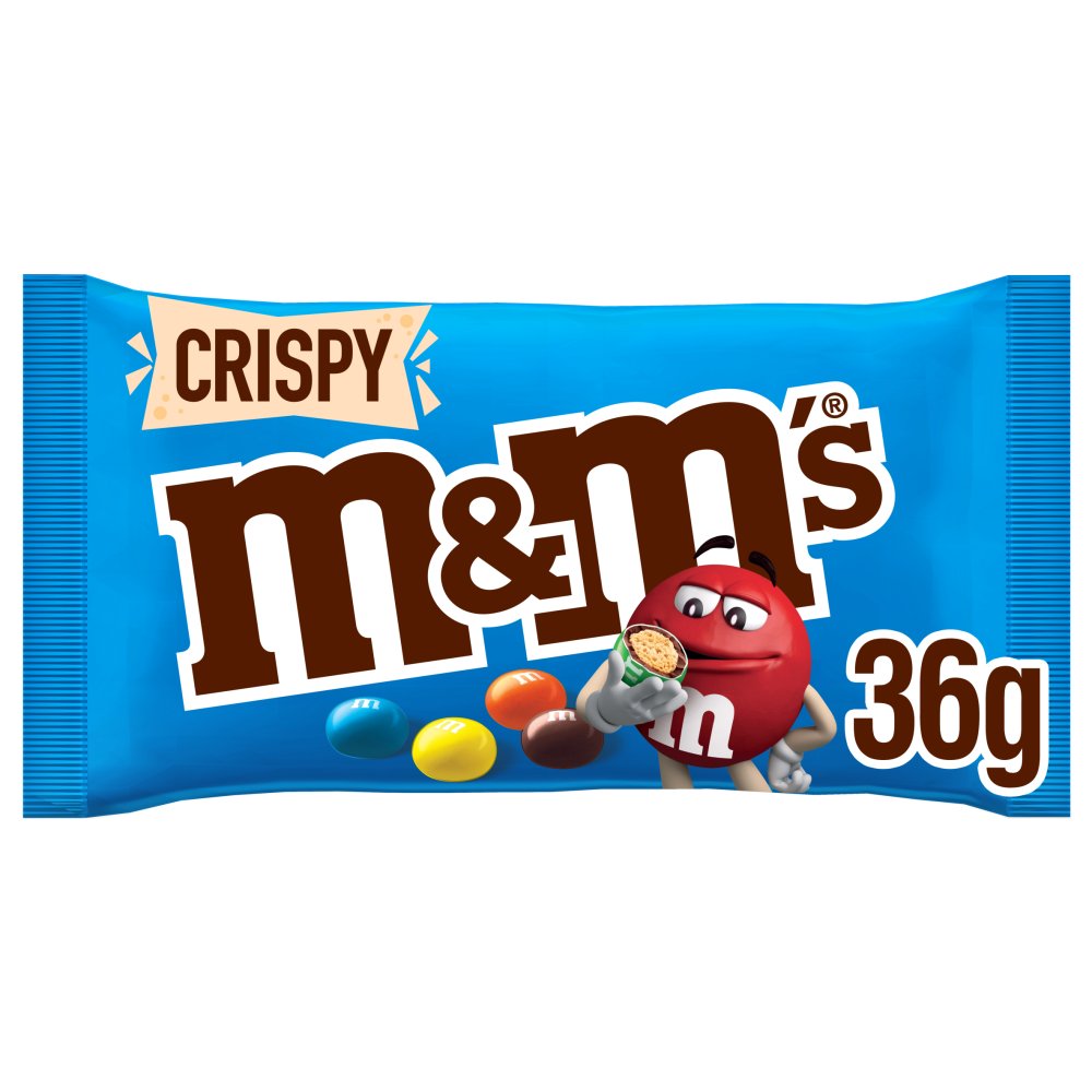 M&M's Crispy Pieces & Milk Chocolate Bag 36g Box of 24