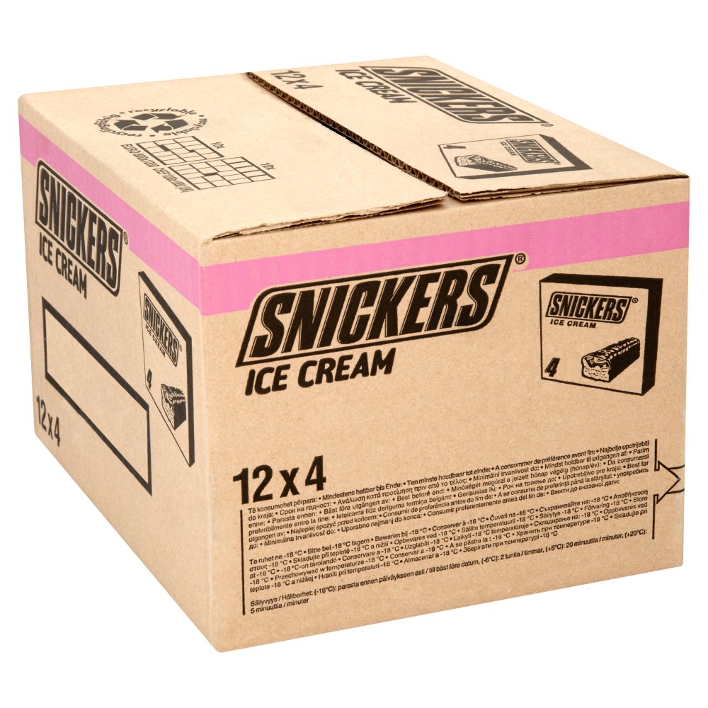 Snickers Chocolate Peanut Ice Cream Bar 4 x 53ml