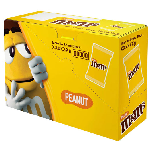 M&M's Crunchy Peanut & Milk Chocolate Block Sharing Bar 165g Box of 16