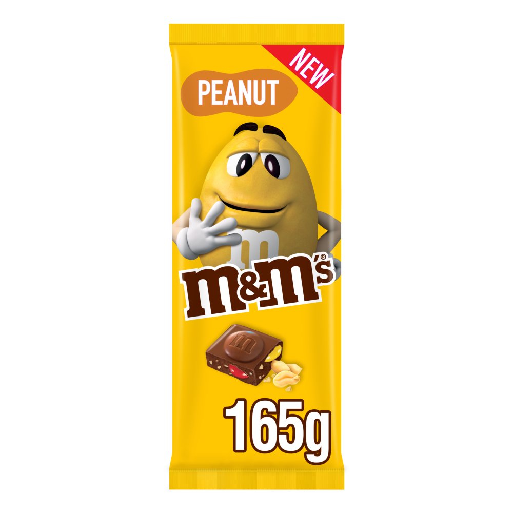 M&M's Crunchy Peanut & Milk Chocolate Block Sharing Bar 165g Box of 16