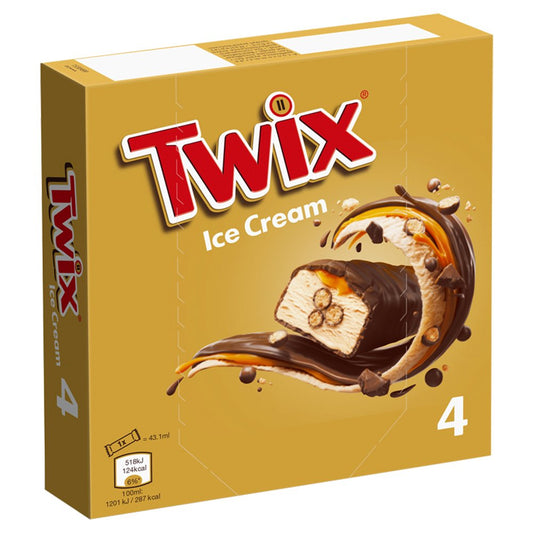 Twix Chocolate & Caramel Ice Cream 4pk   4pk × 14