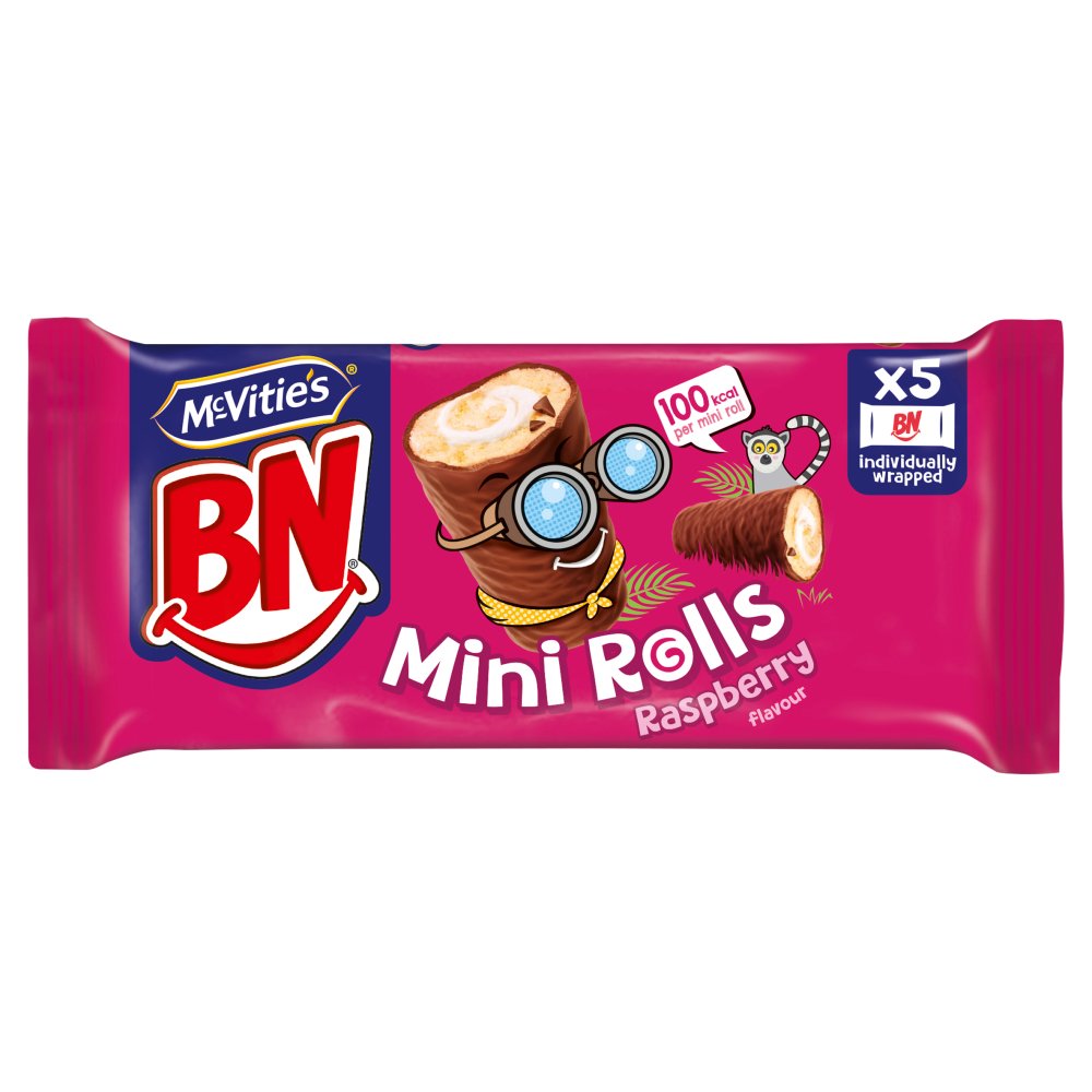 McVitie's BN Raspberry Mini Rolls Cake Bars Multipack 5 x 21.8g, 109g   5pk × 1