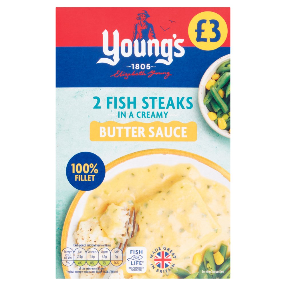 Young's 2 Fish Steaks in a Creamy Butter Sauce 280g   280g × 1