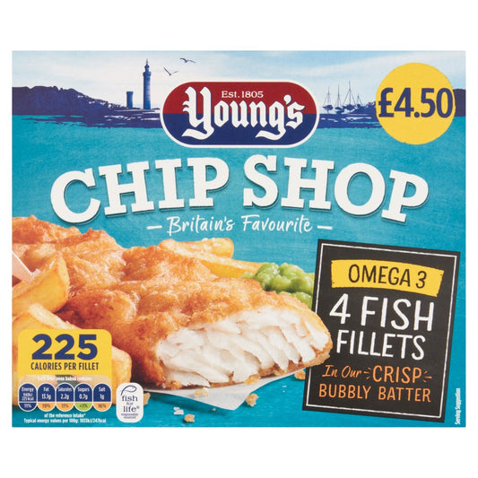 Young's Chip Shop 4 Fish Fillets 400g   400g × 1