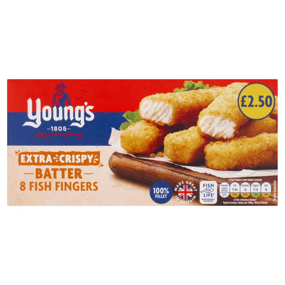 Young's Extra Crispy Batter 8 Fish Fingers 240g   240g × 1