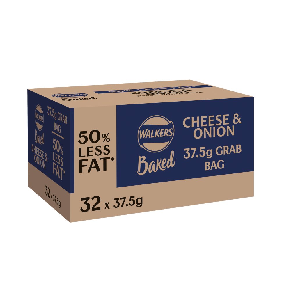 Walkers Baked Cheese & Onion Snacks Crisps 37.5g