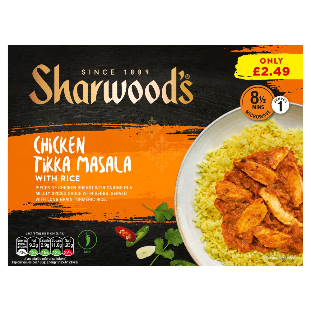 Sharwood's Chicken Tikka Masala with Rice 375g   375g × 1