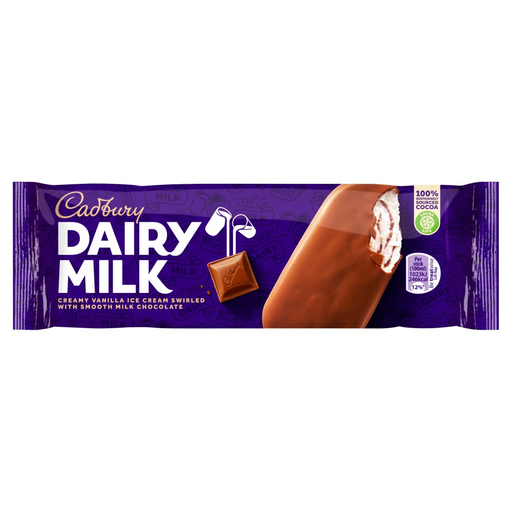 Cadbury Dairy Milk Creamy Vanilla Ice Cream Swirled with Smooth Milk Chocolate 100ml