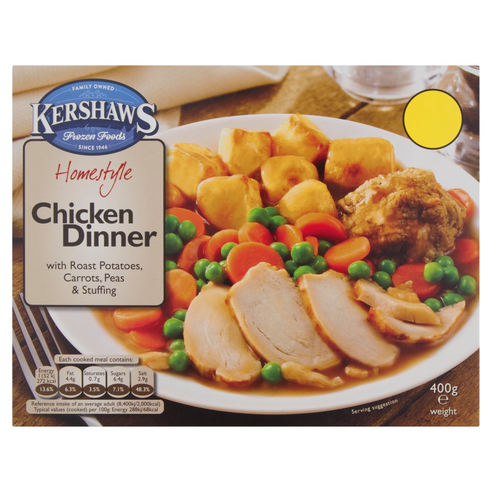 Kershaws Homestyle Chicken Dinner with Roast Potatoes, Carrots, Peas & Stuffing 400g   400g × 1