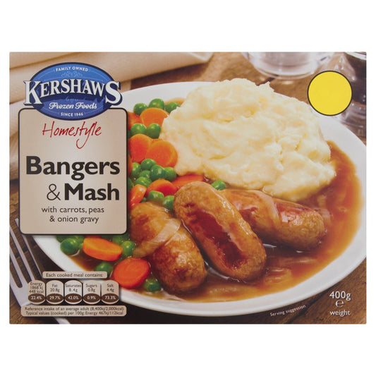 Kershaws Homestyle Bangers & Mash with Carrots, Peas & Onion Gravy 400g   400g × 1