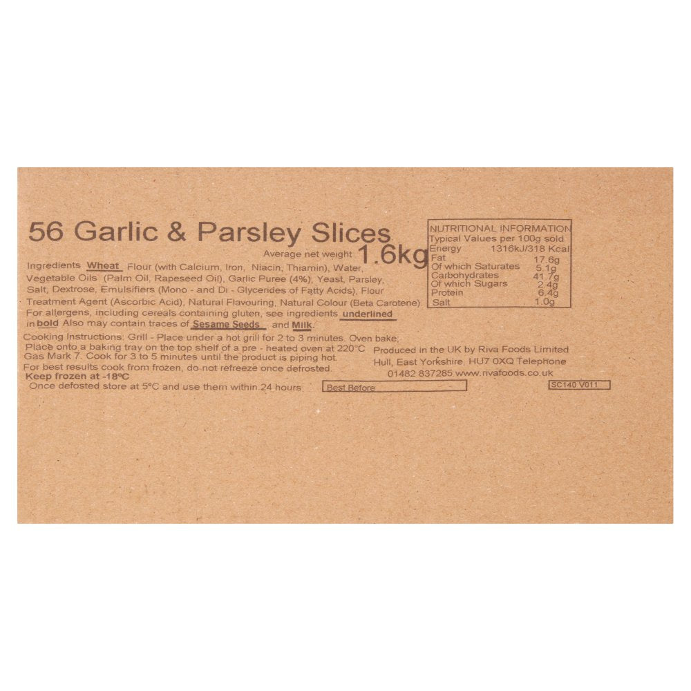 56 Garlic & Parsley Slices 1.6kg   56s × 1