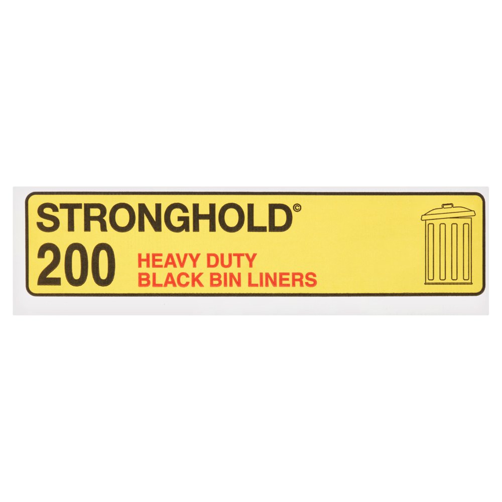 Stronghold 200 Black Bin Liners   200s × 1