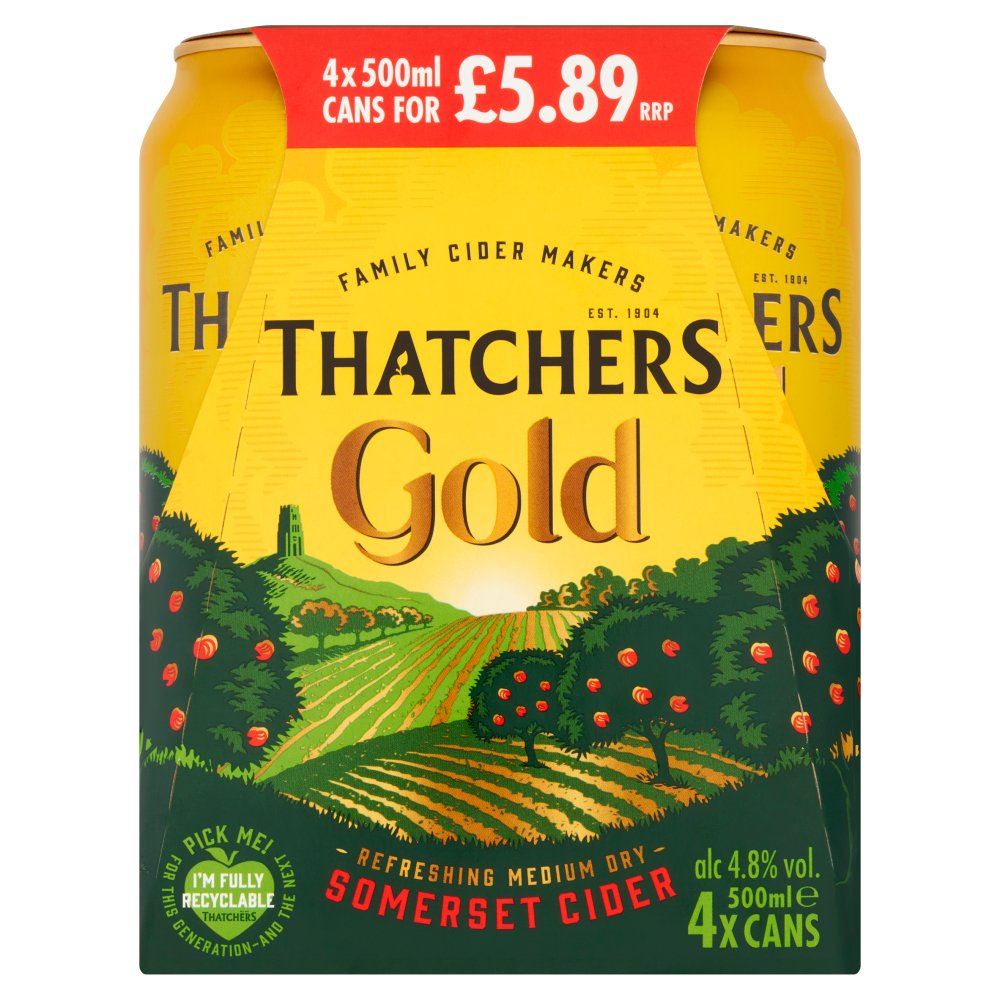 Thatchers Gold Somerset Cider 4 x 500ml Cans   %500ml × 6 × 1