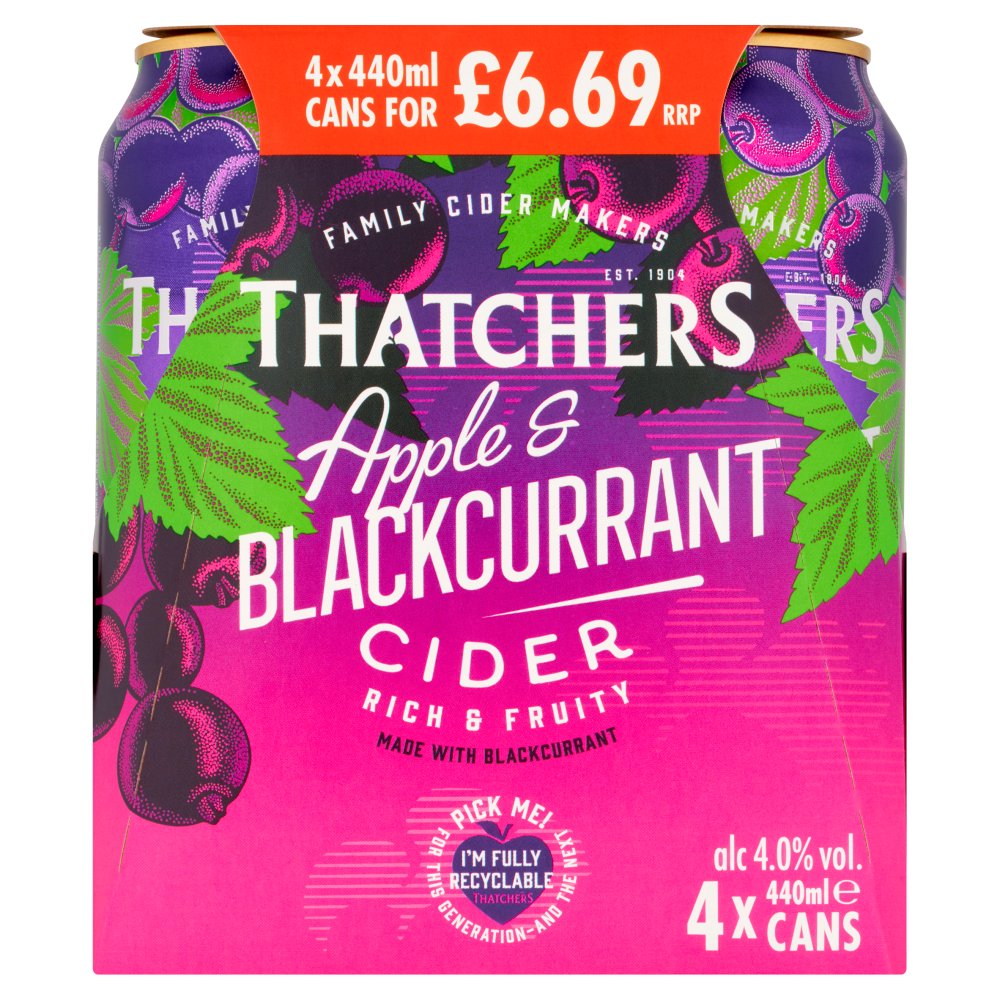 Thatchers Apple and Blackcurrant Cider 4 x 440ml   440ml × 6 × 1