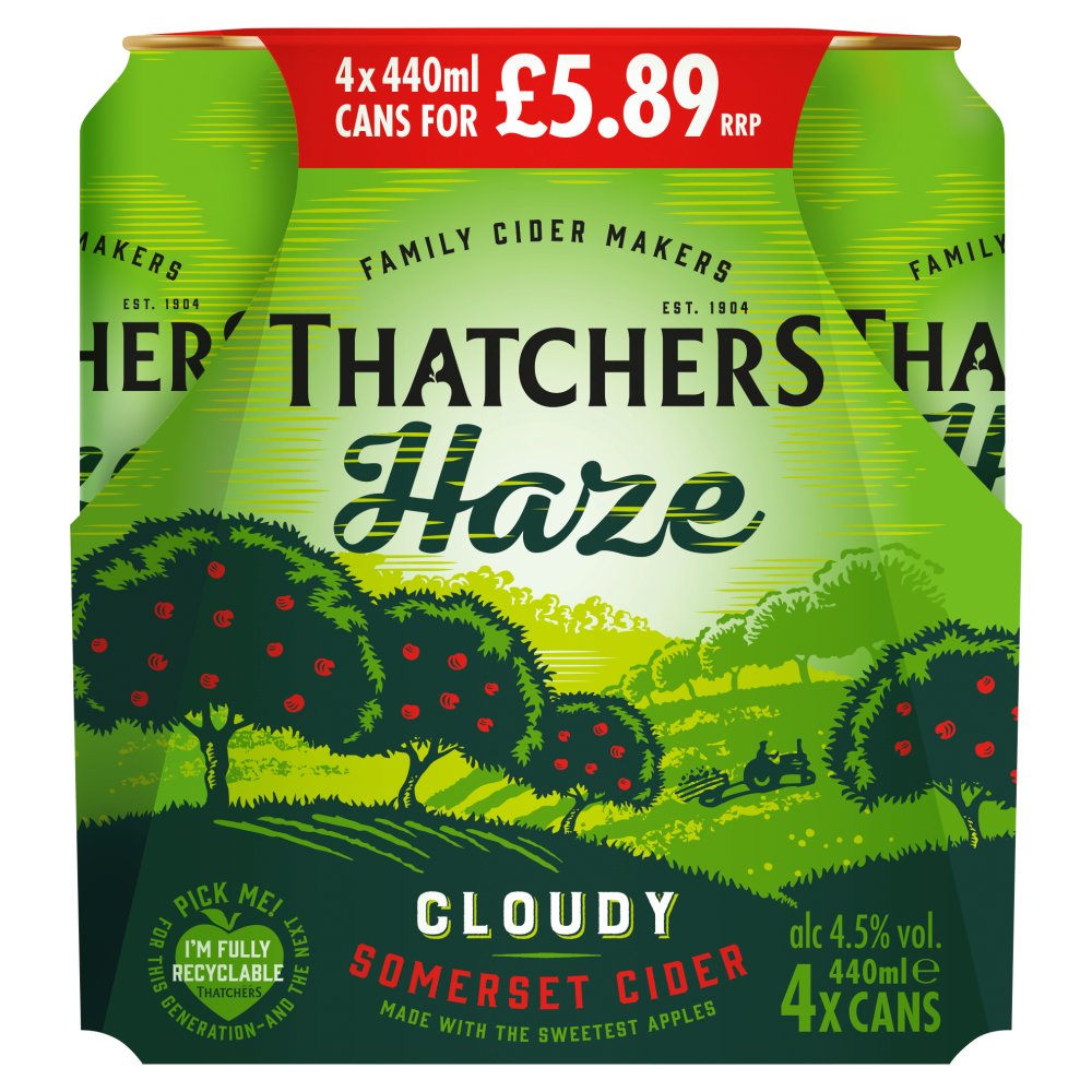 Thatchers Haze Cloudy Somerset Cider 4 x 440ml   440ml × 6 × 1