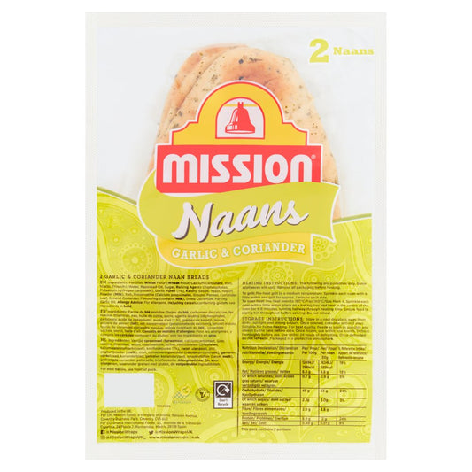 Mission 2 Garlic & Coriander Naan Breads   2pk × 1