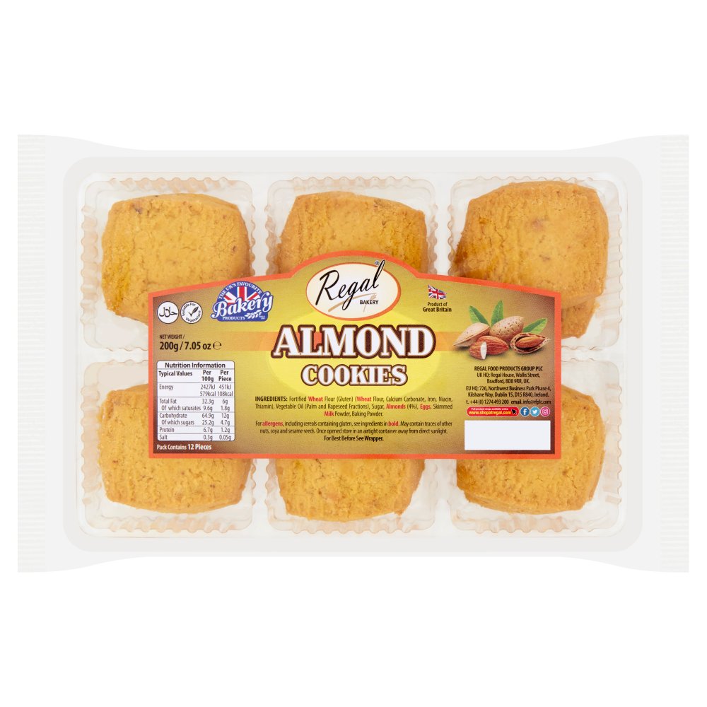 Regal BAKERY Almond Cookies 200g   12pk × 1