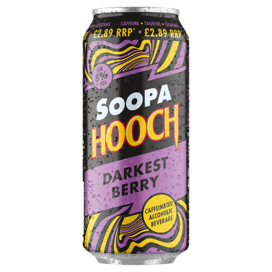 Soopa Hooch Darkest Berry Caffeinated Alcohol Beverage 440ml   440ml × 8 × 1