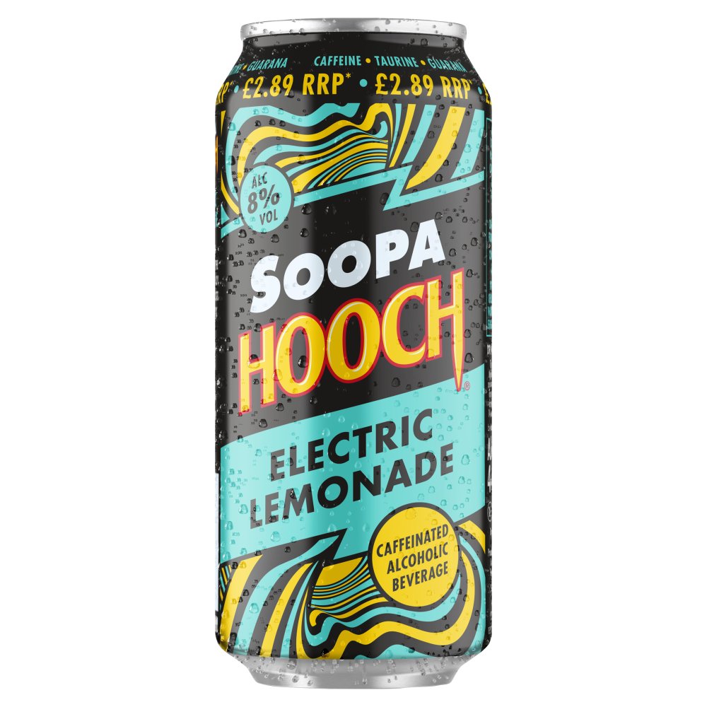 Soopa Hooch Electric Lemonade Caffeinated Alcoholic Beverage 440ml   440ml × 8 × 1