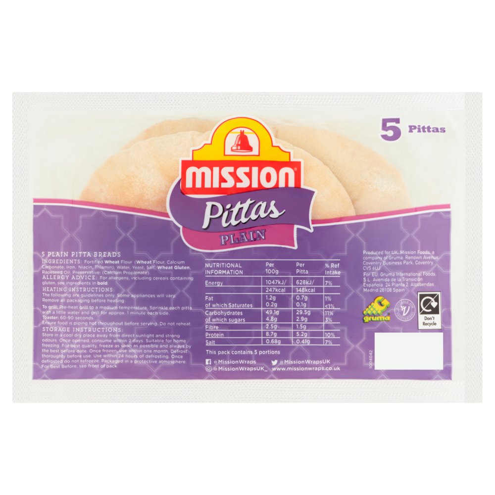 Mission 5 Pittas Plain   5pk × 1