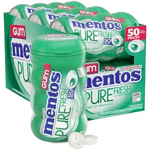 Mentos Gum Pure Fresh Spearmint Paper Bottle  6x50pc(6)