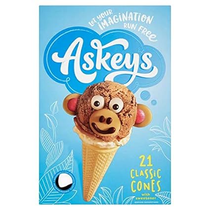 Askeys Round Ice Cream Cones  1x21's