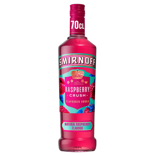 Smirnoff Raspberry Crush Flavoured Vodka 37.5% vol 70cl Bottle   70Cl × 6