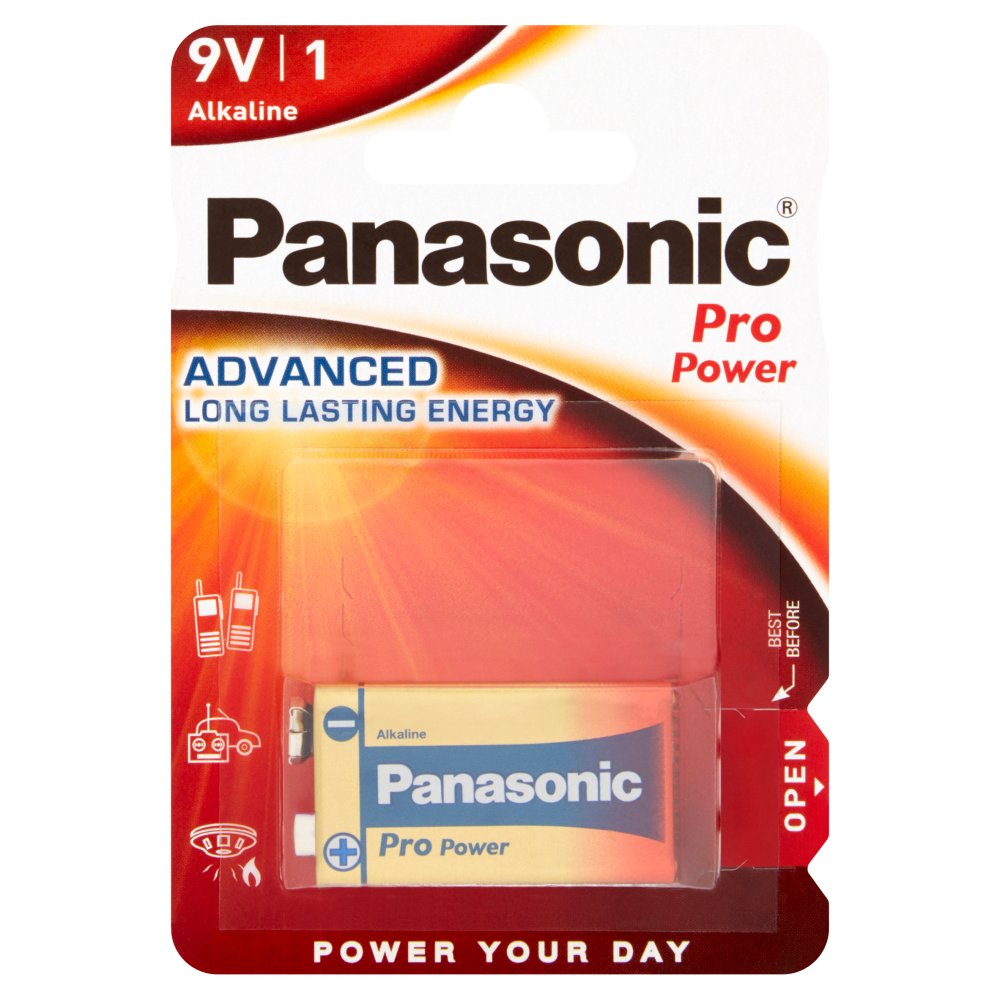 Panasonic Pro Power 9V Batteries Alkaline 1pk   Sgl × 1