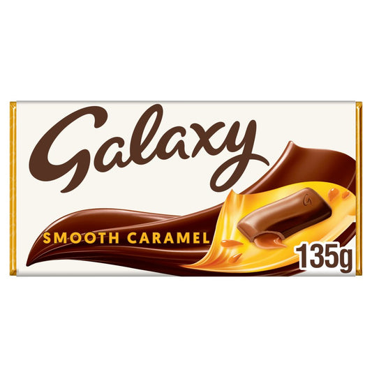 Galaxy Smooth Caramel & Milk Chocolate Block Bar Vegetarian 135g Box of 12