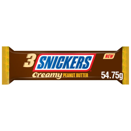 Snickers Creamy Peanut Butter & Milk Chocolate Snack Bar Trio 54.75g
