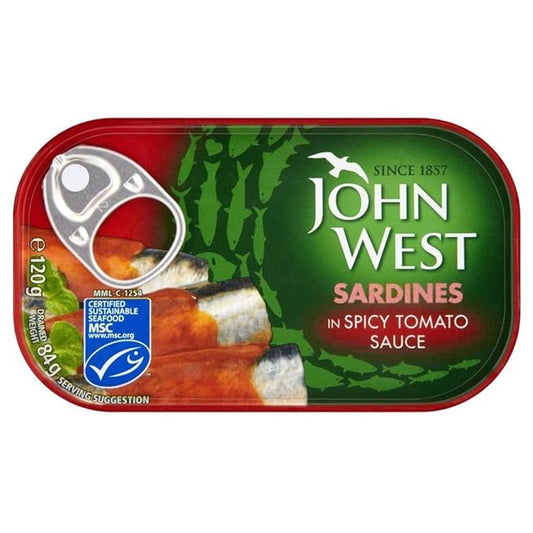 John West Sardines In Spicy Tomato Sauce  12x120g