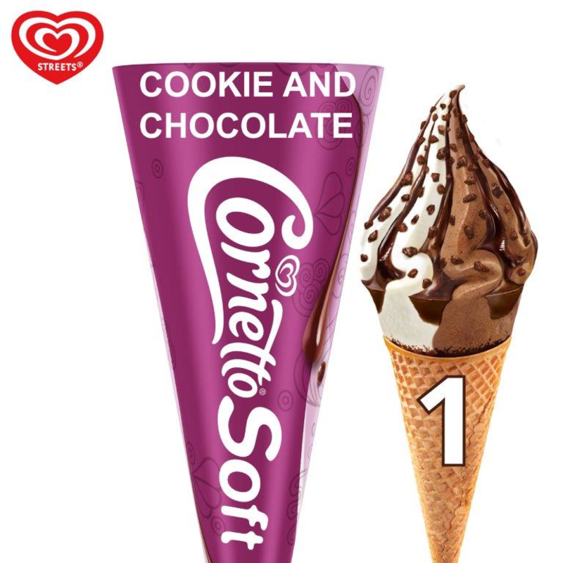 Cornetto Cookies & Chocolate Soft Cone 24x140ml