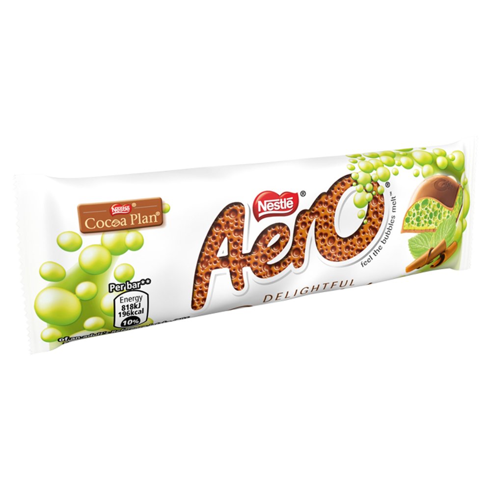 Aero Bubbly Peppermint Mint Chocolate Bar 36g