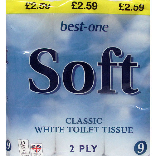 Bestone Soft Toilet Tissue White PM £2.59   9Roll × 5 × 1