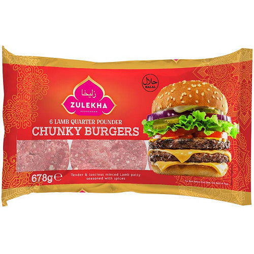 Zulekha Lamb Qtr Pound Burgers 678g