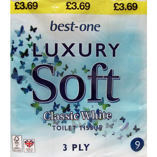 Bestone Luxury Toilet Tissue White PM £3.69   9Roll × 5 × 1