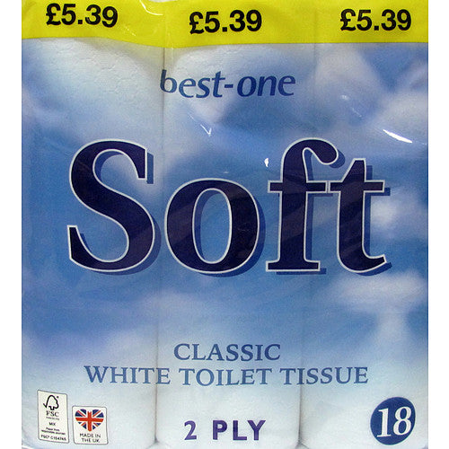 Bestone Soft Toilet Tissue White PM £5.39   18Rolls × 2 × 1